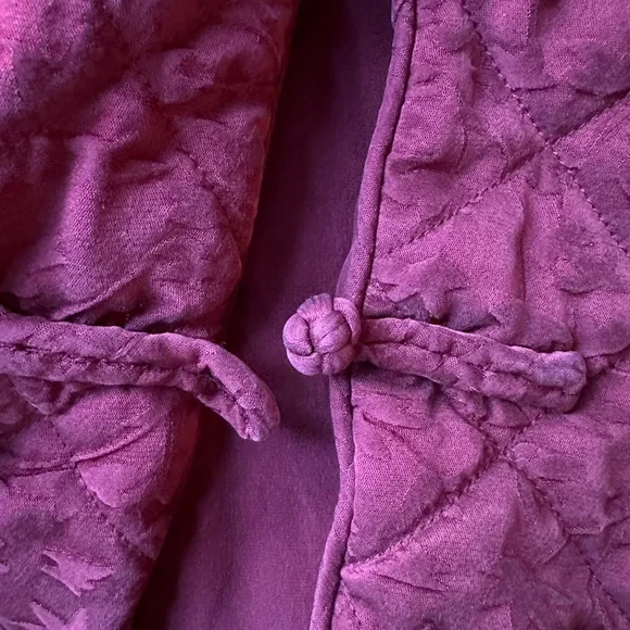 Eileen Fisher silk quilted jacket with pockets medium maroon - Picture 2 of 8